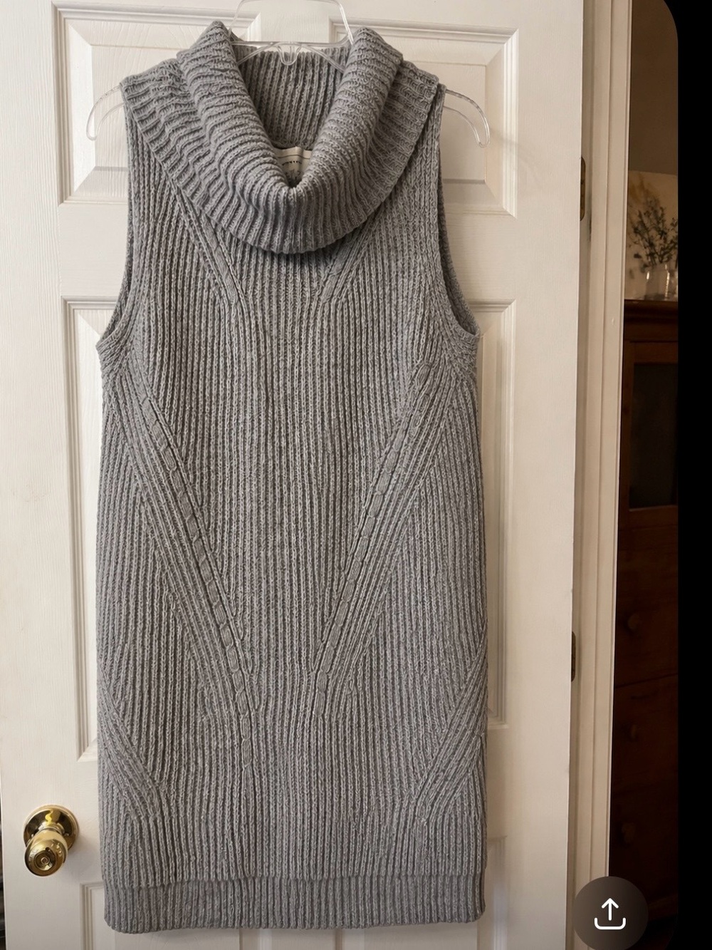 Angel Of The North- Anthropologie Charcoal Cowl Neck Sweater
